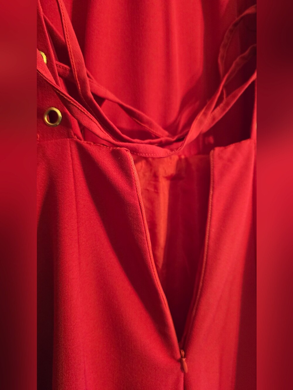 Grass-Fields Red Ruffle Cold-Shoulder High low corset dress Size 8 - Picture 11 of 15